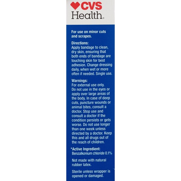 CVS Health Flexible Fabric Antibacterial Bandages, Assorted Sizes, 30 CT