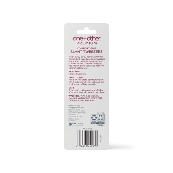 one+other Premium Comfort Grip Slant Tweezers