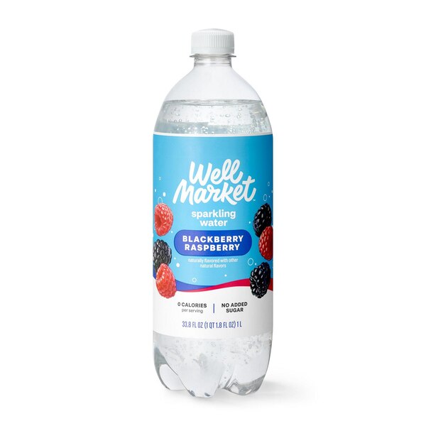 Well Market,Unsweetened Sparkling Water, Blackberry Raspberry, 33.8 oz