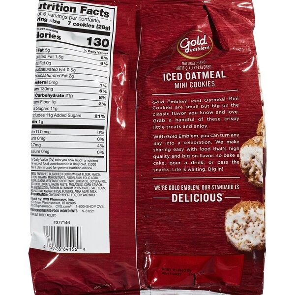 Gold Emblem Iced Oatmeal Mini Cookies, 5 oz