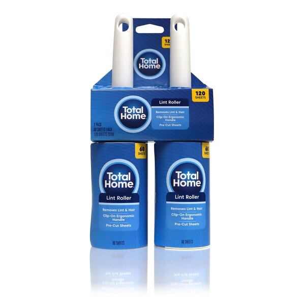 Total Home Lint Roller, 2 ct (60 sheets per roll)