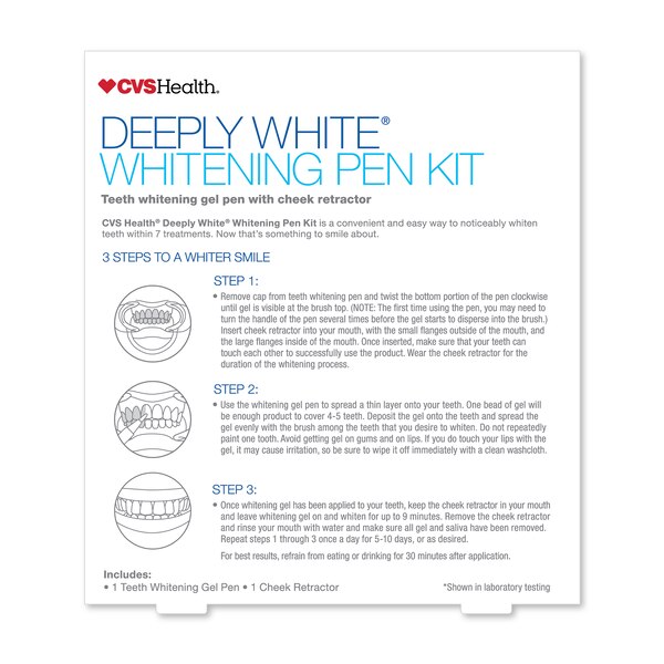 CVS Health Deeply White Whitening Pen Kit, Fresh Mint