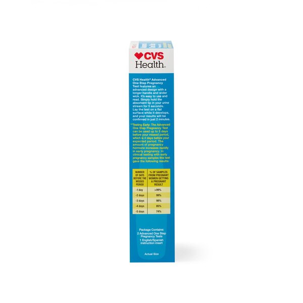 CVS Health Advanced One Step Pregnancy Test, 2 CT