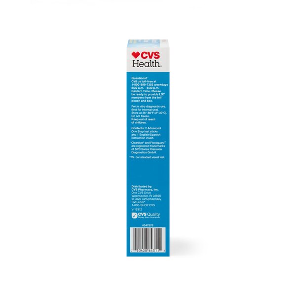 CVS Health Advanced One Step Pregnancy Test, 2 CT
