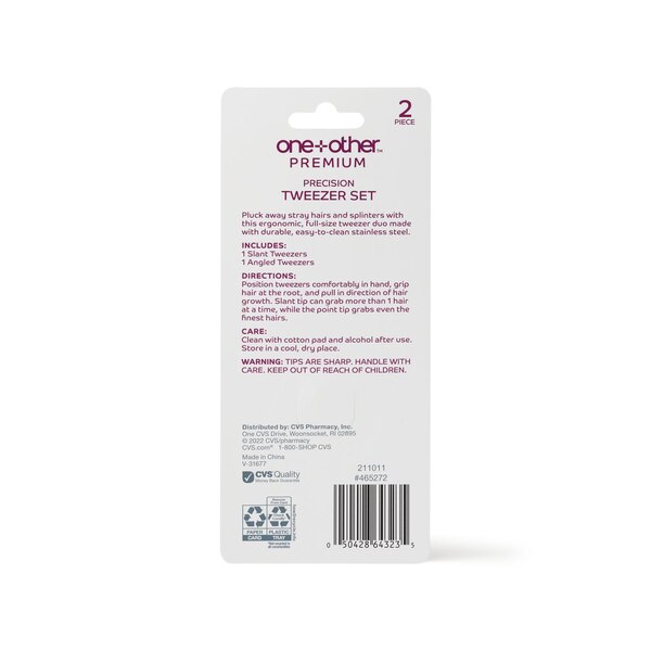 one+other Premium Precision Tweezer Set, 2CT