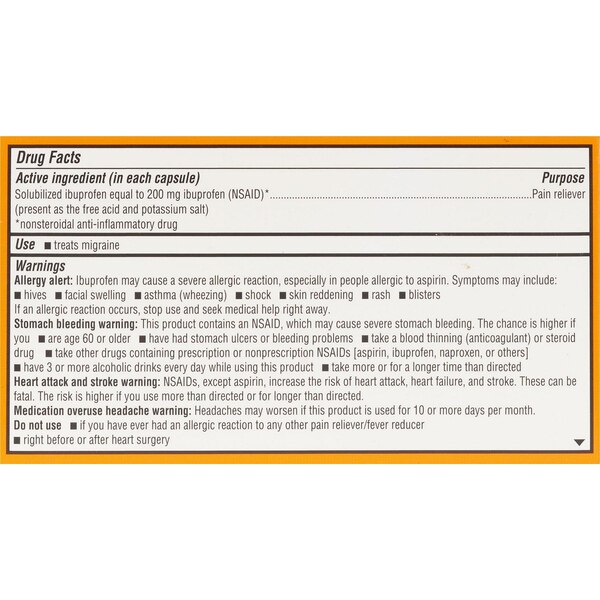 CVS Health Ibuprofen Migraine 200 MG Softgels