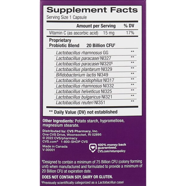 CVS Health Probiotic 10 with Vitamin C, 30 CT