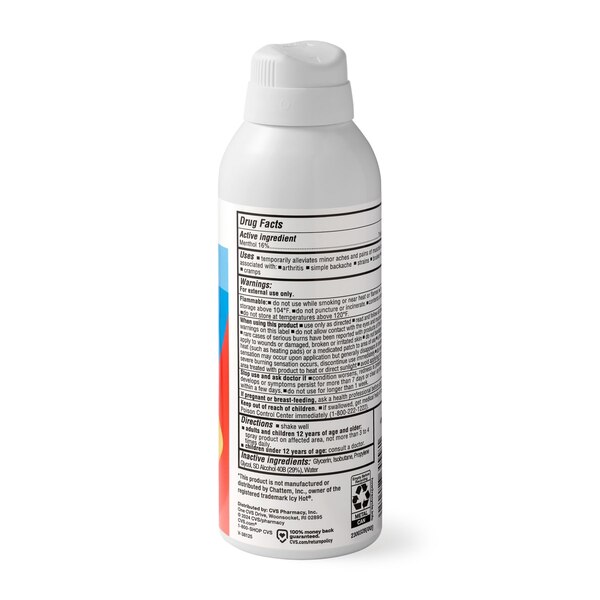 CVS Health Cold & Hot Pain Relief Menthol 16% Dry Spray, 4 OZ