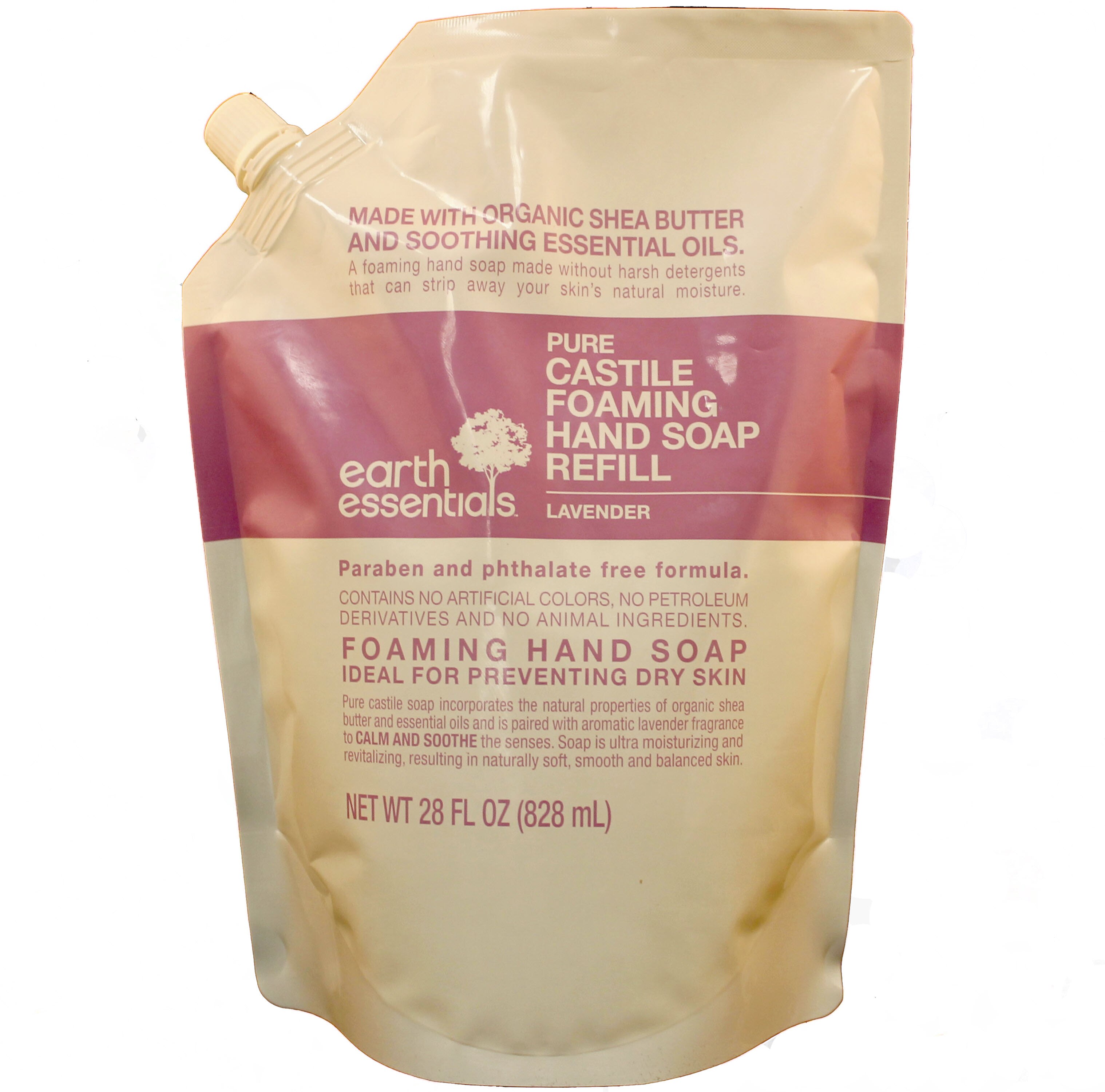Earth Essentials Pure Castille Foaming Hand Soap Refill, 28 OZ