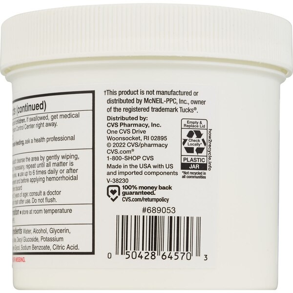 CVS Health Medicated Witch Hazel Pads, Hemorrhoidal Pads, 100 CT