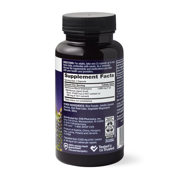 CVS Health Black Elderberry Capsules, 100 CT