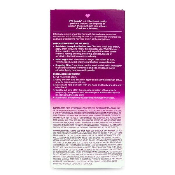 CVS Health Ready-to-Use Hair Removal Wax Strips For Leg & Body