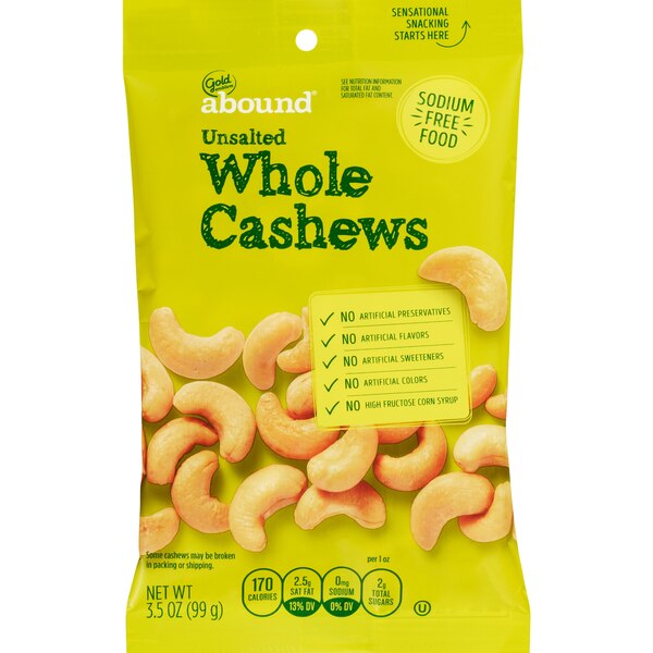 Well Market Unsalted Fancy Whole Cashews , 3.5 oz