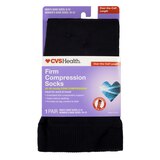 CVS Health Firm Compression Socks Over-the-Calf Length, 1 Pair, Black, thumbnail image