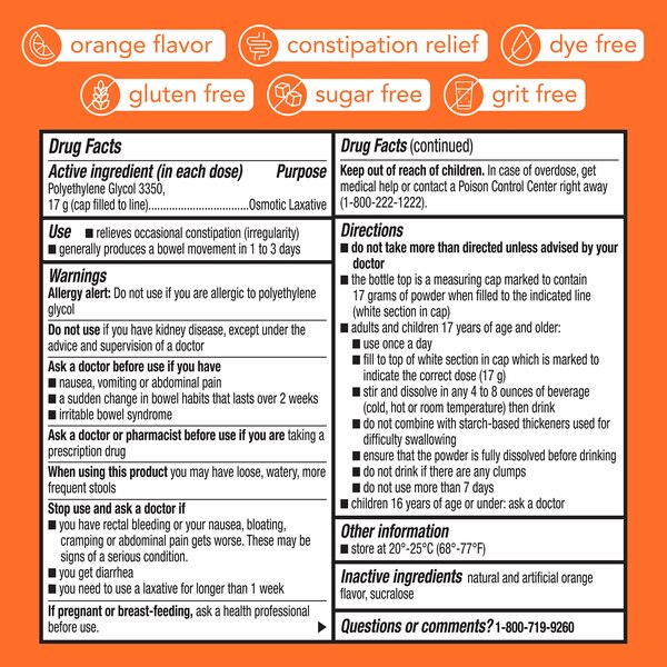 CVS Health Purelax Powder, Orange