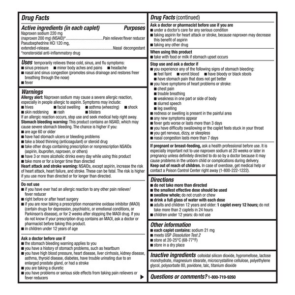 CVS Health Non-Drowsy Sinus & Cold-D, (NSAID) 120 mg Extended-Release Tablets, 20 CT