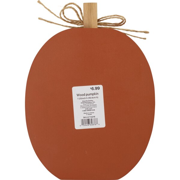 Fall Fest "Give Thanks" Wood Pumpkin Decor, 7.25 in