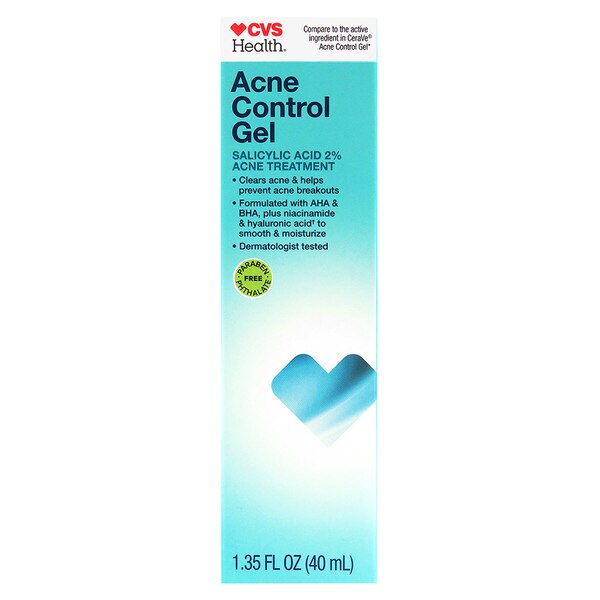 CVS Health Acne Control Gel Saclicylic Acid 2% Treatment, 1.35 OZ
