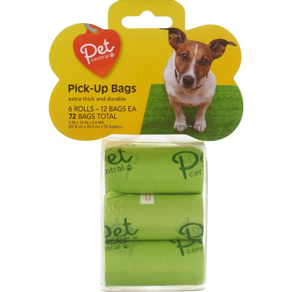 Pet Central Waste Pick-Up Bags, 6 rolls
