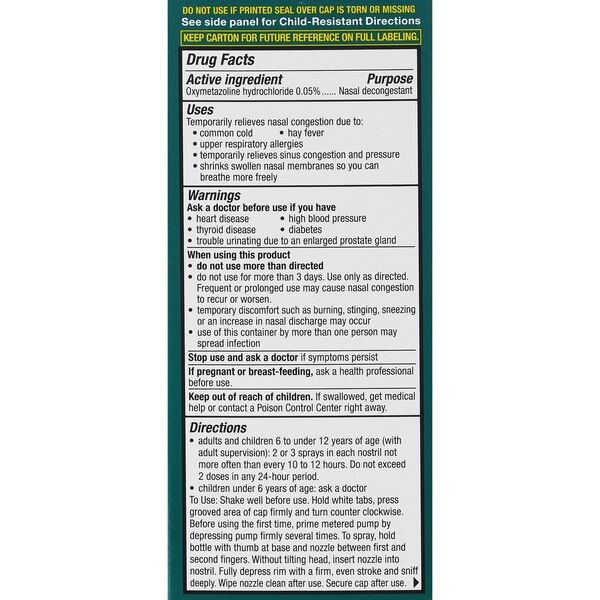 CVS Health 12HR No Drip Nasal Mist Oxymetazoline HCl 0.05%, 1 OZ