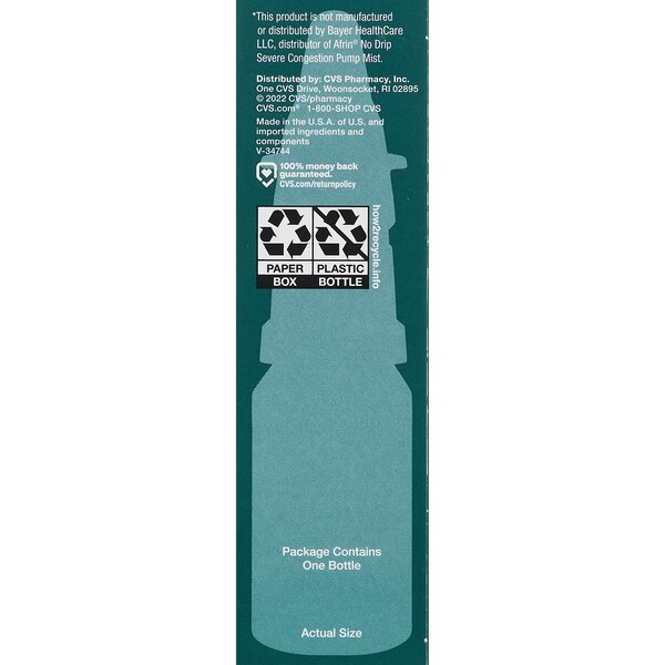 CVS Health 12HR No Drip Nasal Mist Oxymetazoline HCl 0.05%, 1 OZ
