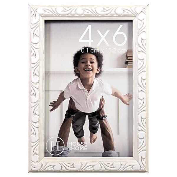 House To Home White Ornate Picture Frame, 4 x 6 in