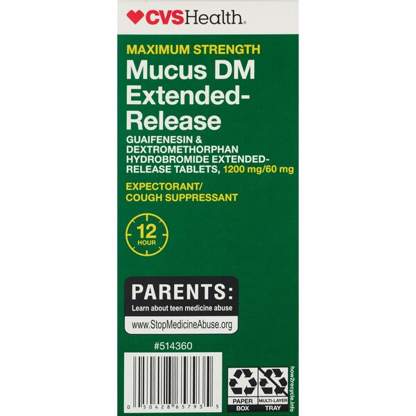 CVS Health 12HR Maximum Strength Mucus DM Extended Release Tablets