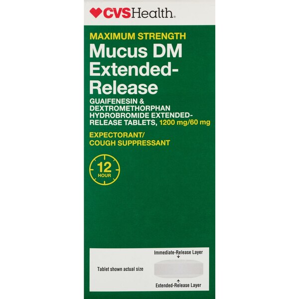 CVS Health 12HR Maximum Strength Mucus DM Extended Release Tablets
