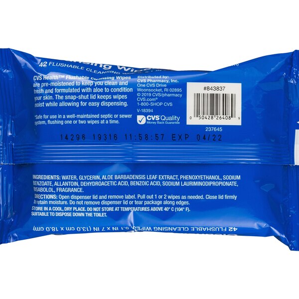 CVS Health Flushable Cleansing Wipes
