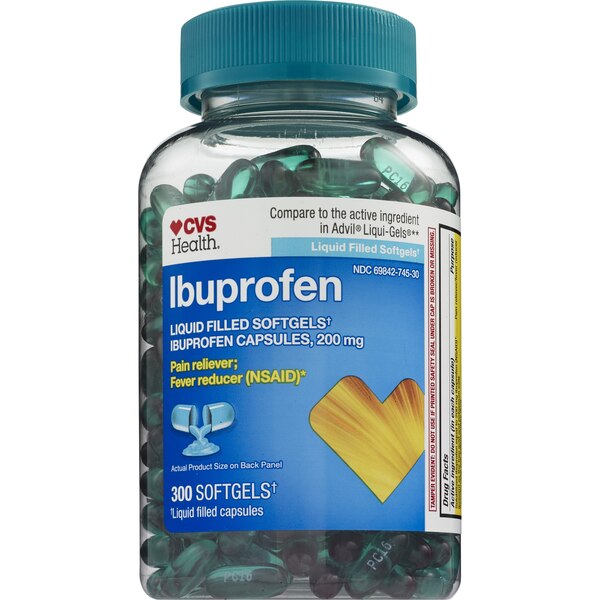 CVS Health Ibuprofen 200 MG Liquid Filled Softgels, 200 MG
