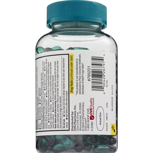 CVS Health Ibuprofen 200 MG Liquid Filled Softgels, 200 MG