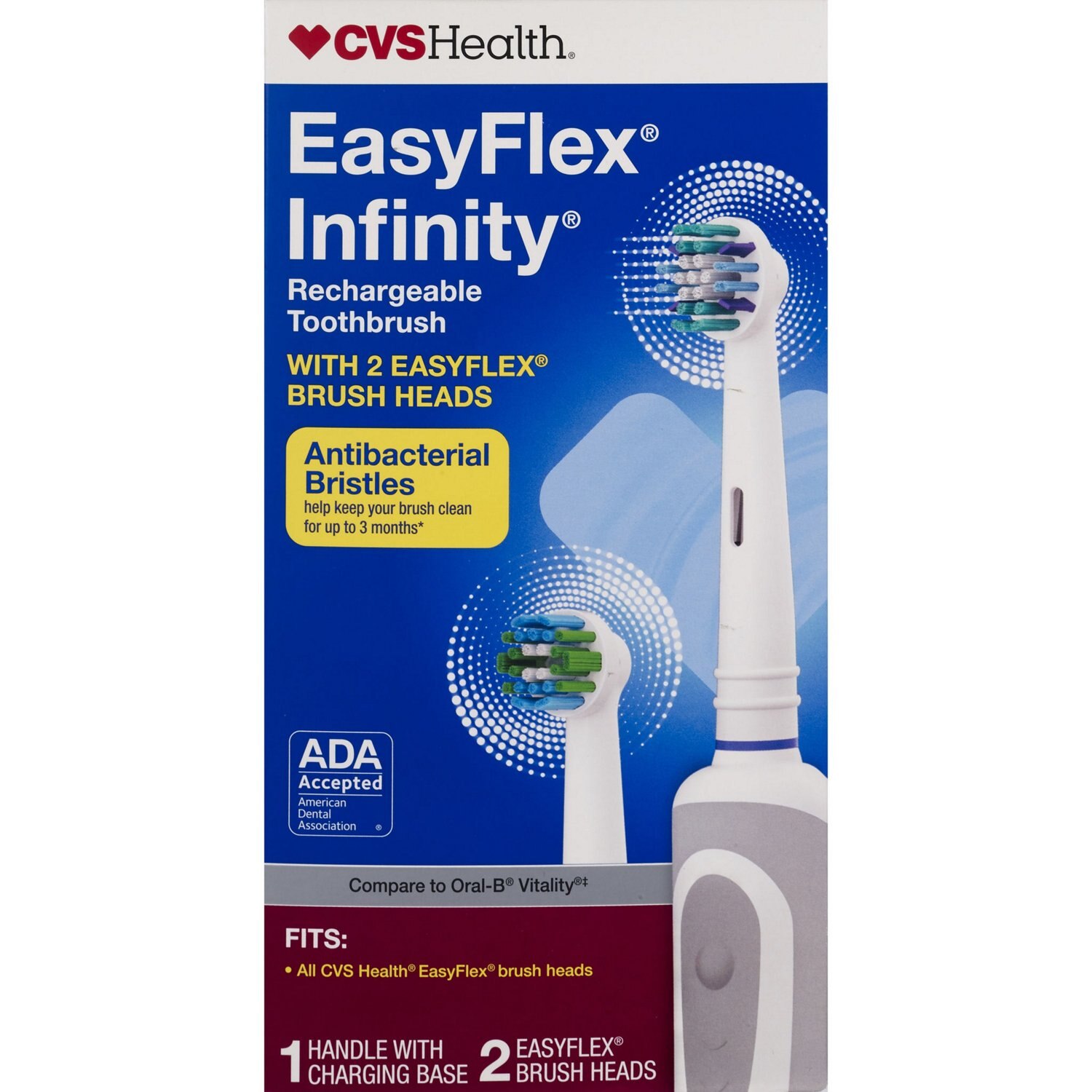 CVS EasyFlex Infinity Rechargeable Toothbrush with Antibacterial Bristles