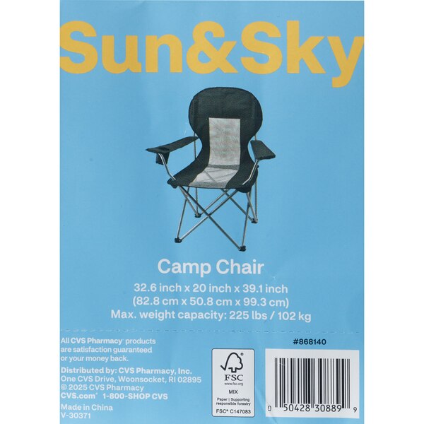 Sun & Sky Camp Chair, Black & Gray