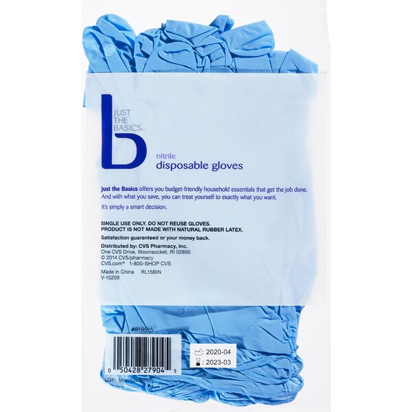 Just The Basics Latex-Free Disposable Gloves One Size Fits All