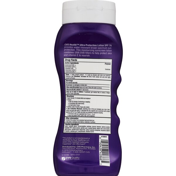 CVS Pharmacy Sunscreen Sun Lotion Broad Spectrum, SPF 70, 8 OZ