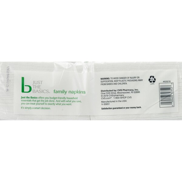 Total Home Just The Basics Napkins, White, 12in, 250 ct