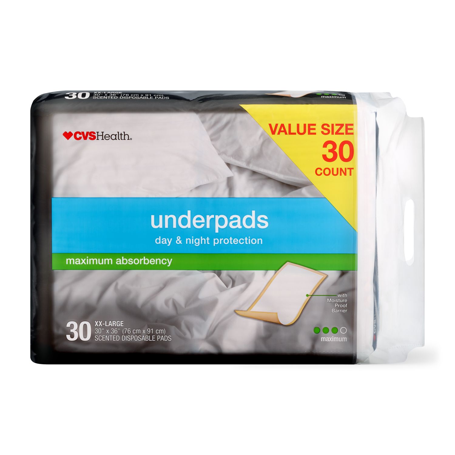 CVS Health Underpads Day & Night Protection Maximum Absorbency
