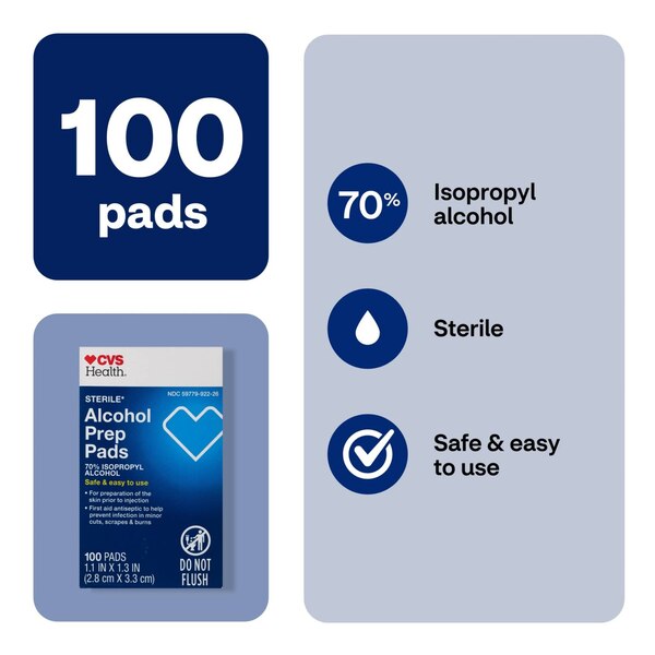 CVS Health 70% Isopropyl Alcohol Prep Pads