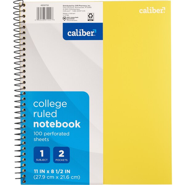 Caliber 1 Subject Notebook