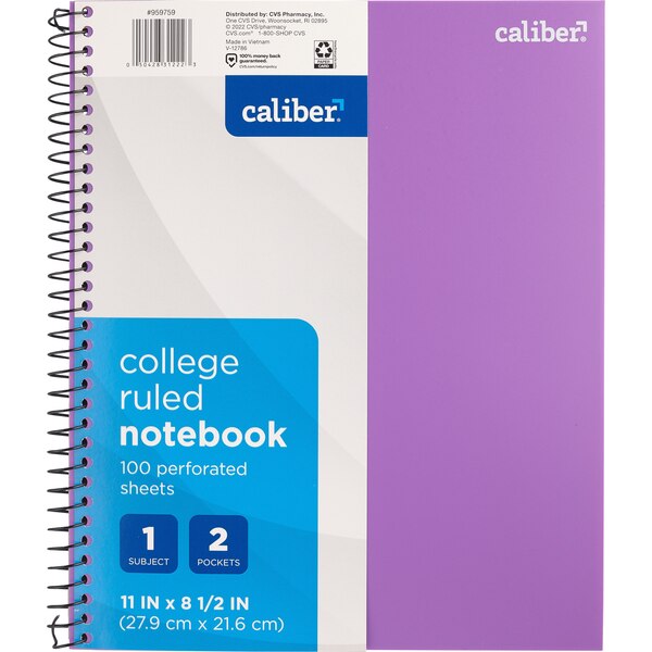 Caliber 1 Subject Notebook