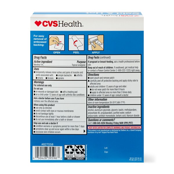 CVS Health Extra Strength Cold & Hot Medicated Patches, X-Large, 3 CT