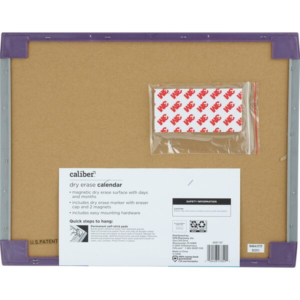 Caliber Dry Erase Calendar 11 x 14 In