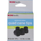 CVS Health Small Base Quad Cane Tips, 1/2", thumbnail image
