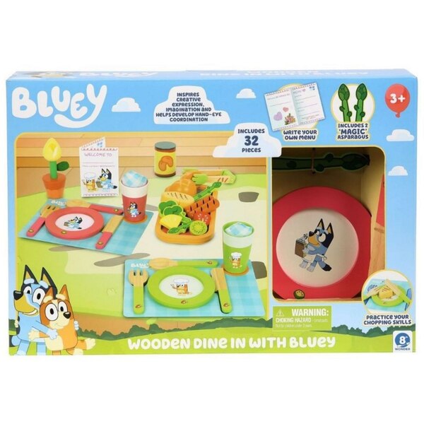 Bluey 32-Piece Wooden Dine in with Bluey Set