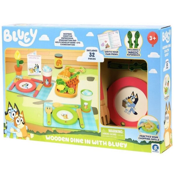 Bluey 32-Piece Wooden Dine in with Bluey Set
