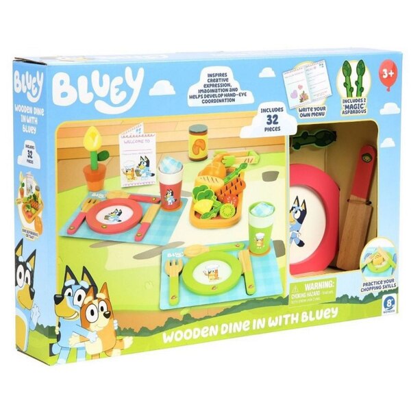 Bluey 32-Piece Wooden Dine in with Bluey Set