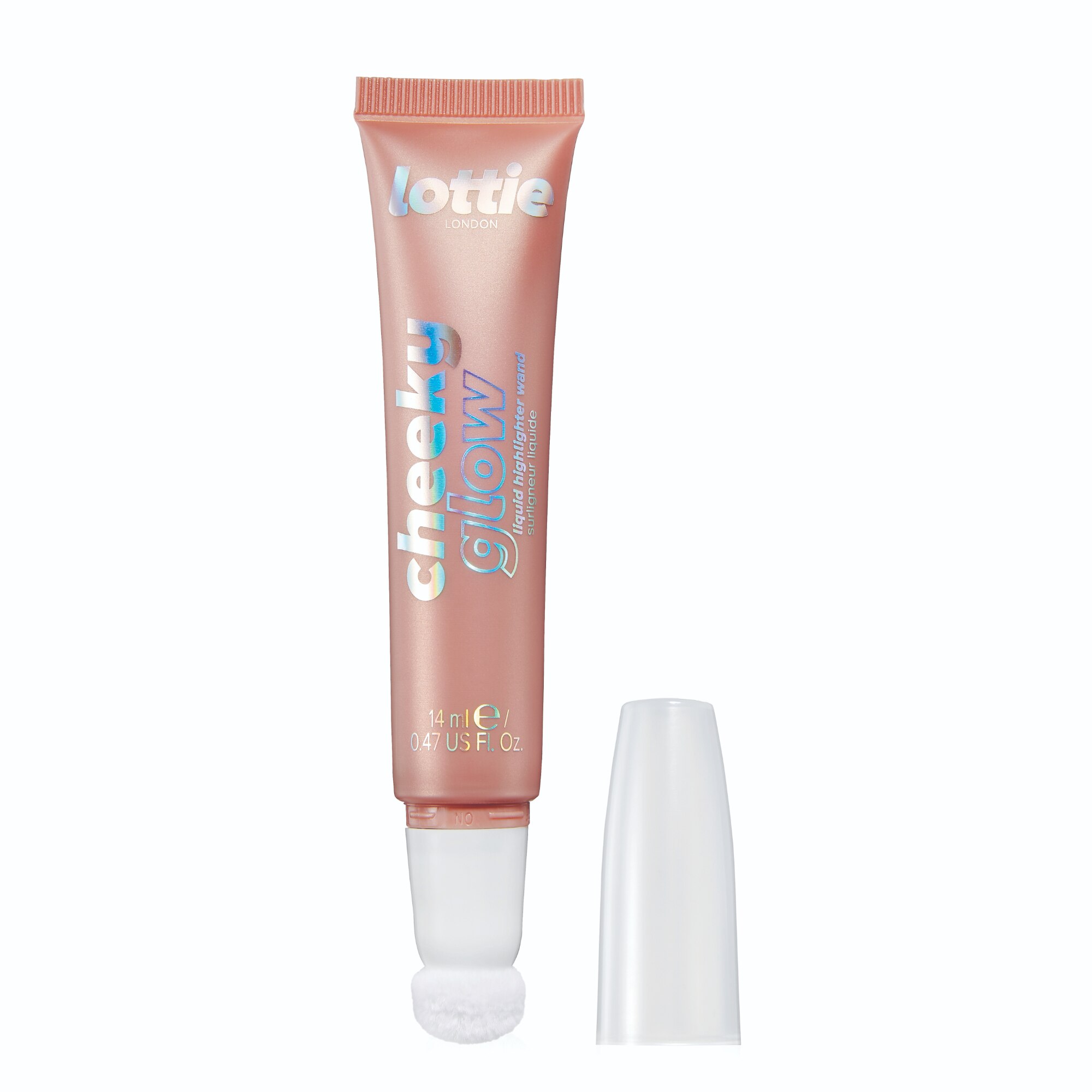 Lottie London Cheeky Glow Highlighter Blush Wand, Peach Bellini