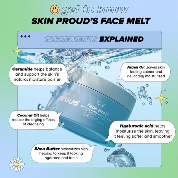 Skin Proud Face Melt Gentle Hydrating Cleansing Balm, 2.46 OZ