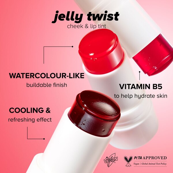 Lottie London Jelly Twist Lip & Cheek Stain, Pink