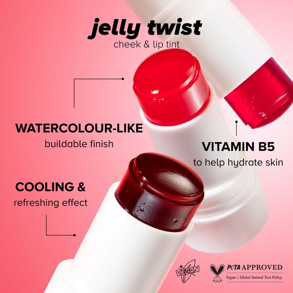 Lottie London Jelly Twist Lip & Cheek Stain, Coral